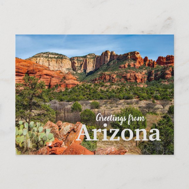 Grüße aus Arizona Landschaftliche Wüste Postkarte (Vorderseite)