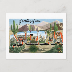 Grüße aus Arizona! Retro-Kaktus-Wüste Postkarte
