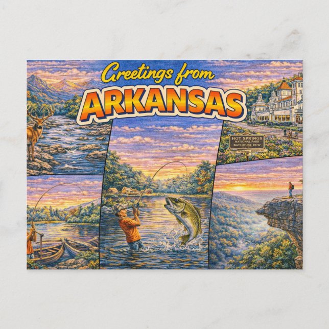 Grüße aus Arkansas Postkarte (Vorderseite)