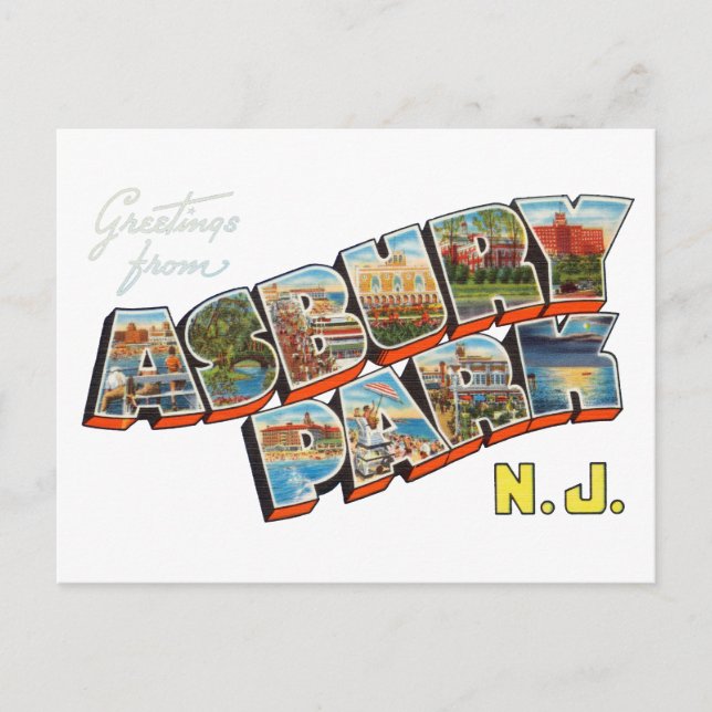 Grüße aus Asbury Park New Jersey Postkarte (Vorderseite)