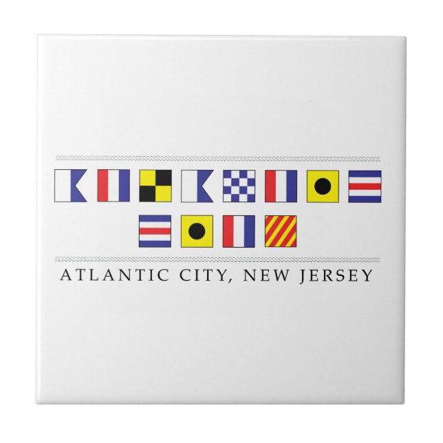 Grüße aus Atlantic City Fliese (Vorderseite)