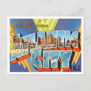 Grüße aus Atlantic City, New Jersey Reise Postkarte