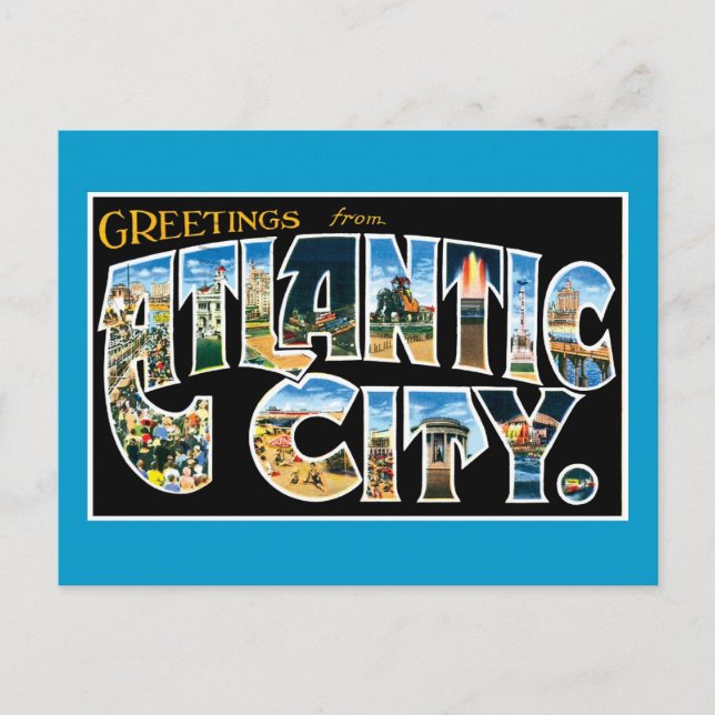 Grüße aus Atlantic City Postkarte (Vorderseite)