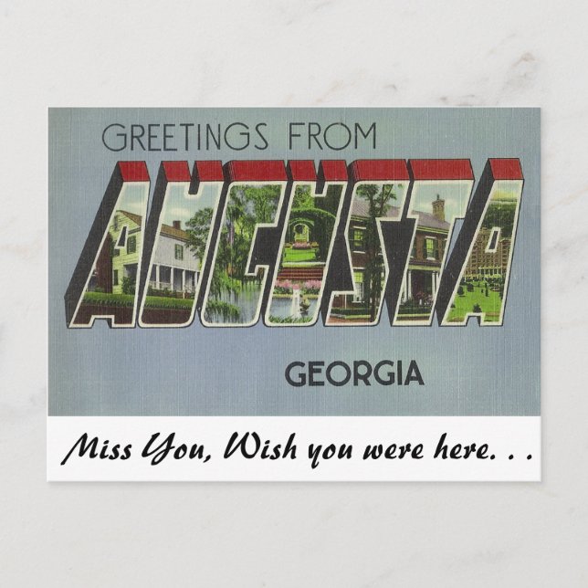 Grüße aus Augusta, Georgien Postkarte (Vorderseite)