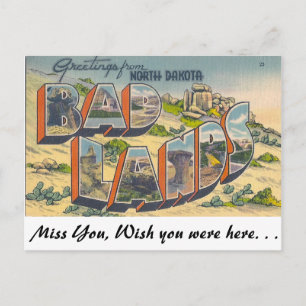 Grüße aus Bad Lands, North Dakota Postkarte