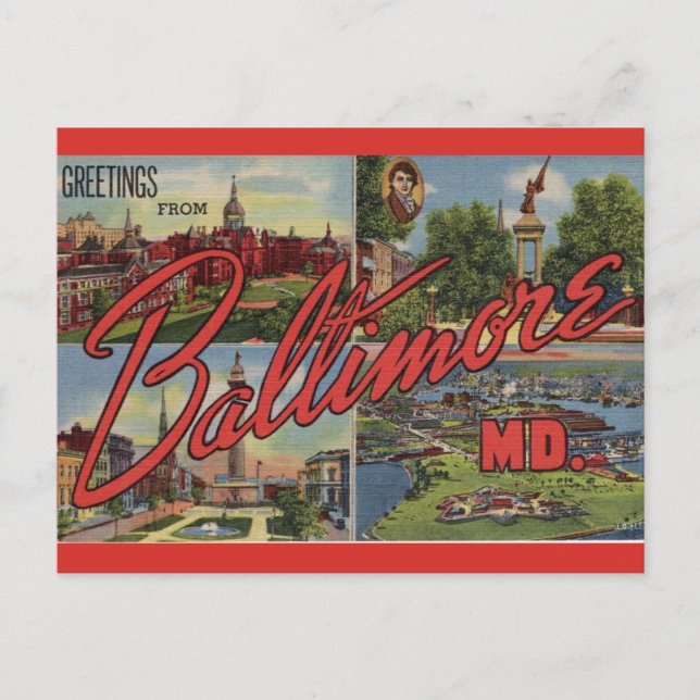 Grüße aus Baltimore MD Postkarte (Vorderseite)