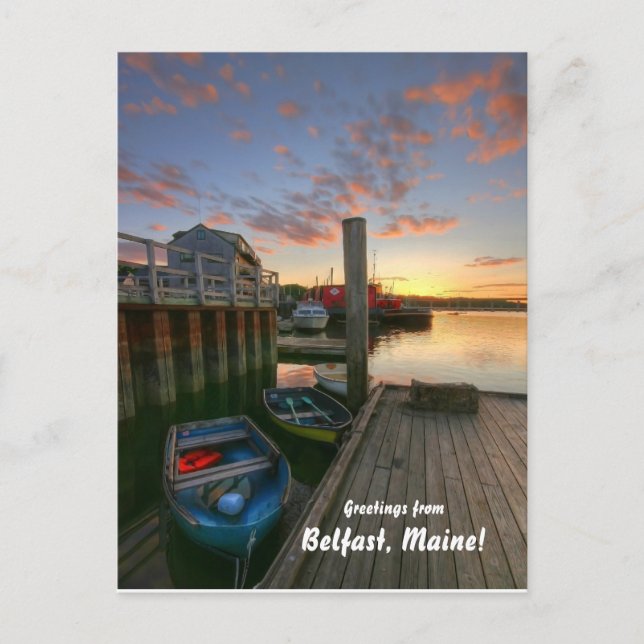 Grüße aus Belfast, Maine! Postkarte (Vorderseite)