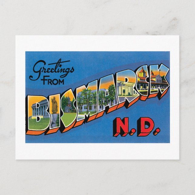 Grüße aus Bismarck, North Dakota! Postkarte (Vorderseite)