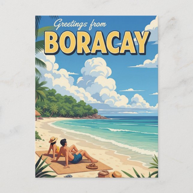 Grüße aus Boracay Philippinen Vintag Postkarte (Vorderseite)