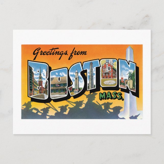 Grüße aus Boston! Postkarte (Vorderseite)