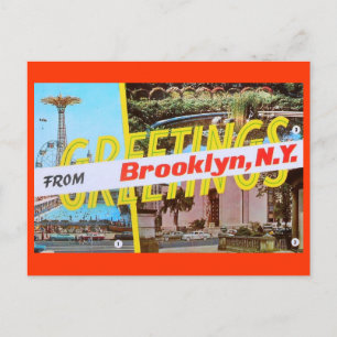 Grüße aus Brooklyn, New York Vintage Postkarte