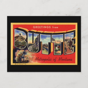 Grüße aus Butte Metropolis in Montana Postkarte