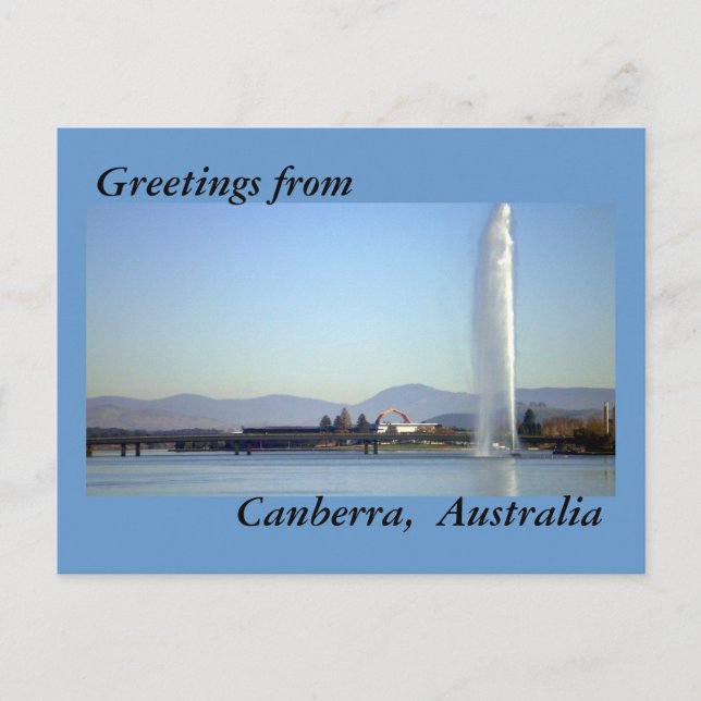 Grüße aus Canberra, Australien Postkarte (Vorderseite)
