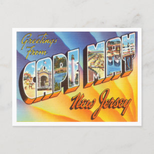 Grüße aus Cape May, New Jersey Vintage Travel Postkarte