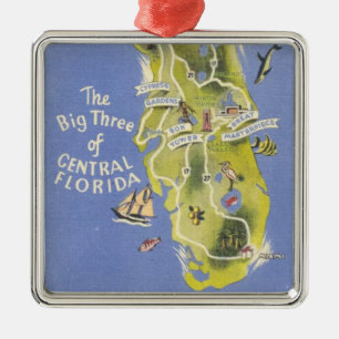 Grüße aus Central Florida Karte Ornament Aus Metall