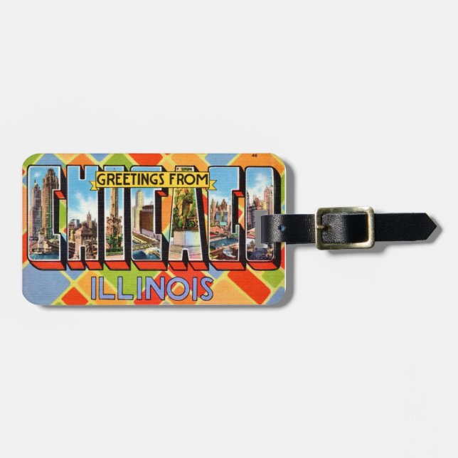 Grüße aus Chicago Gepäckanhänger (Vorderseite horizontal)