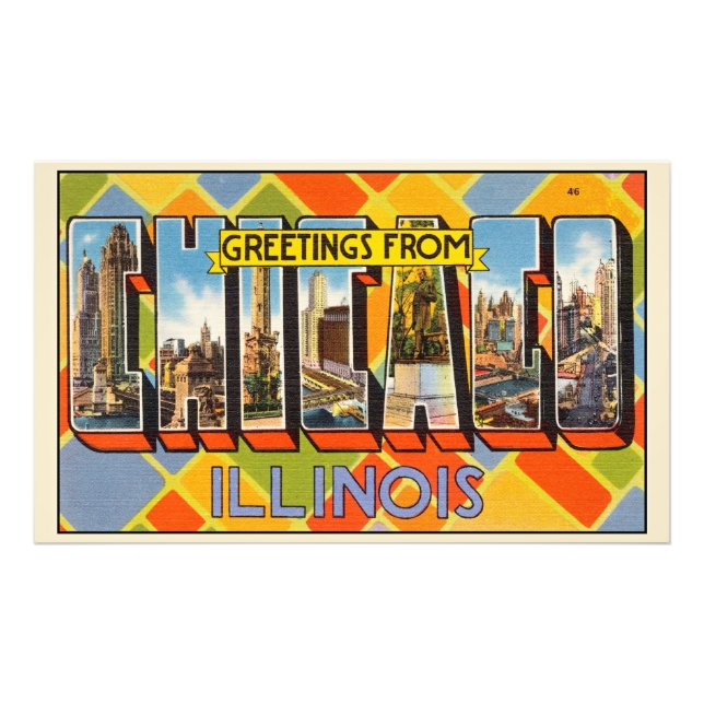 Grüße aus Chicago, Illinois Fotodruck (Vorne)