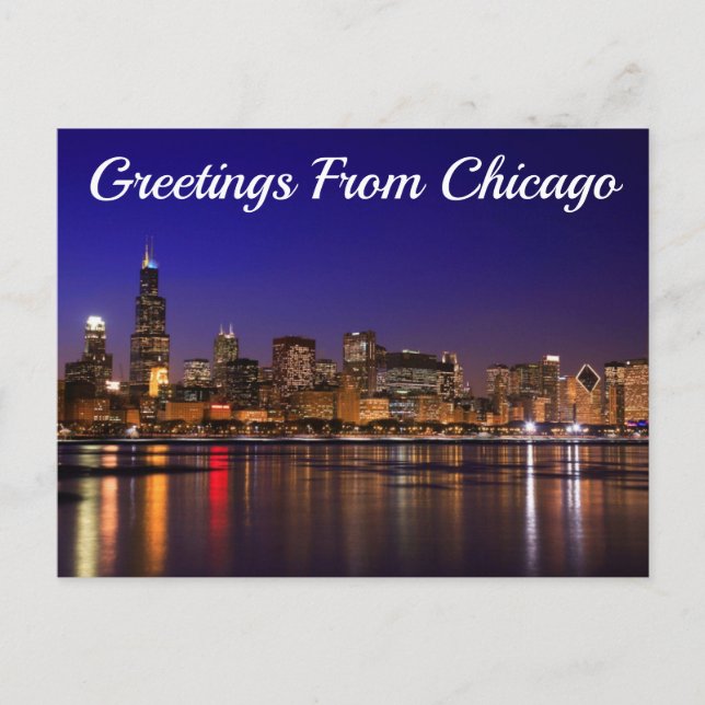Grüße aus Chicago, Illinois Postkarte (Vorderseite)