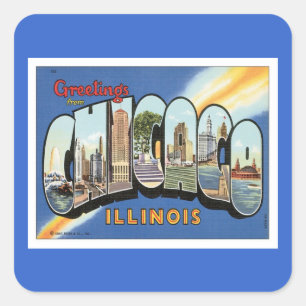 Grüße aus Chicago Illinois Quadratischer Aufkleber