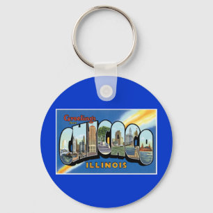 Grüße aus Chicago, Illinois! Schlüsselanhänger