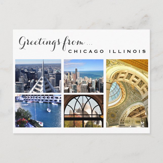 Grüße aus Chicago Postkarte (Vorderseite)