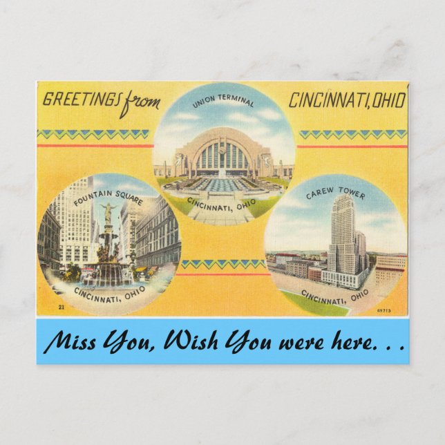 Grüße aus Cincinnati Postkarte (Vorderseite)