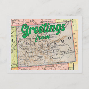 Grüße aus Colorado auf alter Karte