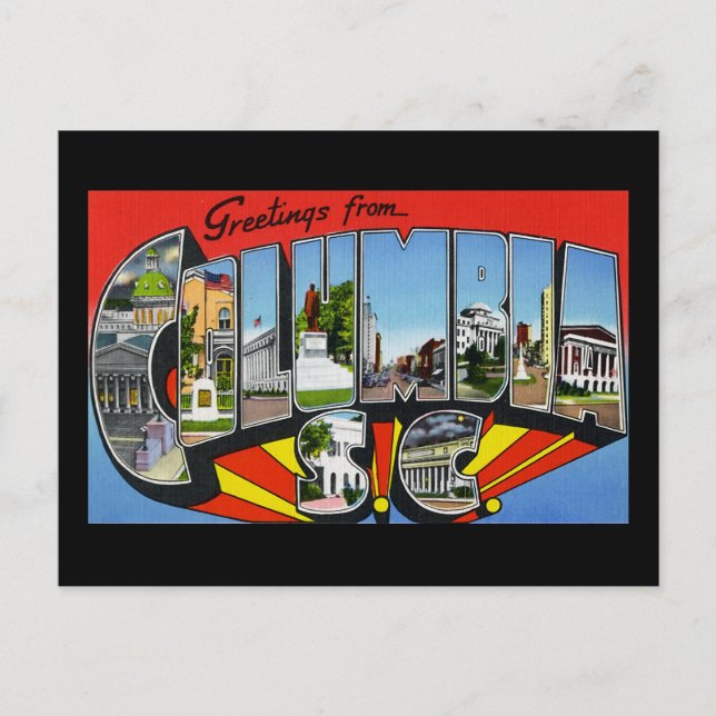 Grüße aus Columbia South Carolina Postkarte (Vorderseite)