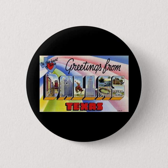 Grüße aus Dallas Texas Button (Vorderseite)