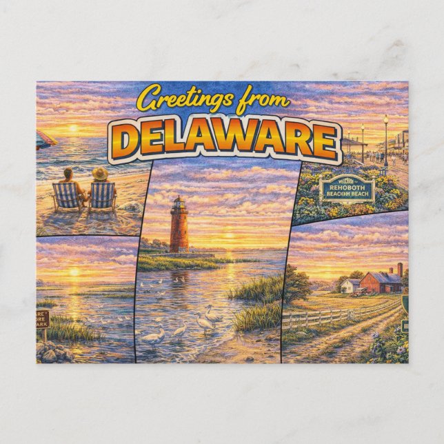 Grüße aus Delaware Postkarte (Vorderseite)