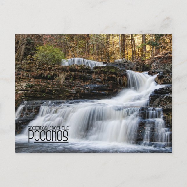 Grüße aus dem Fall der Fabrik in den Poconos Postkarte (Vorderseite)