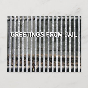 Grüße aus dem Gefängnis Humorvoll Postkarte
