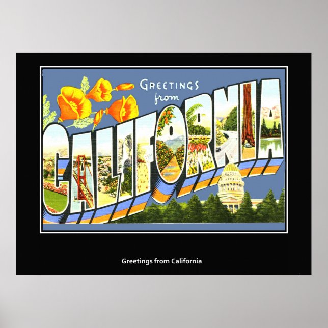Grüße aus dem kalifornischen Poster (Vorne)
