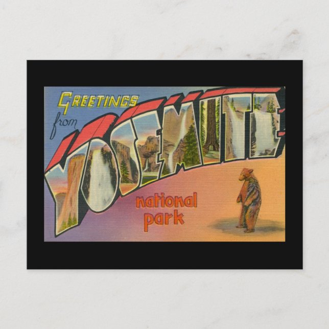 Grüße aus dem Yosemite Nationalpark Postkarte (Vorderseite)