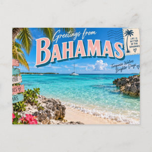 Grüße aus den Bahamas Postkarte