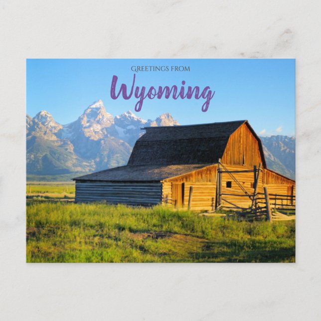 Grüße aus den Wyoming Post Card Tetons Postkarte (Vorderseite)