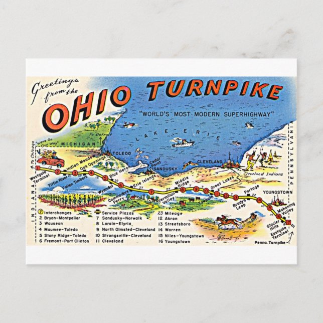 Grüße aus der Postkarte von Ohio Turnpike (Vorderseite)