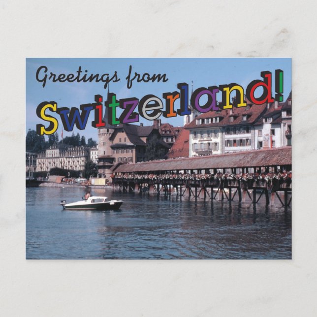 Grüße aus der Schweiz! Postkarte (Vorderseite)