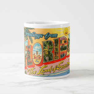 Grüße aus der Vintagen Postkarte von Florida Jumbo-Tasse
