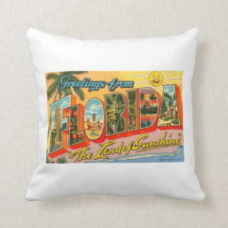 Grüße aus der Vintagen Postkarte von Florida Kissen