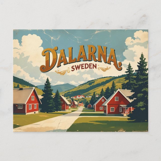 Grüße aus Dlarna Schweden Postkarte (Vorderseite)