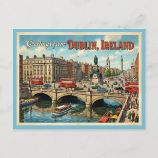 Grüße aus Dublin Irland im Vintage-Stil Postkarte