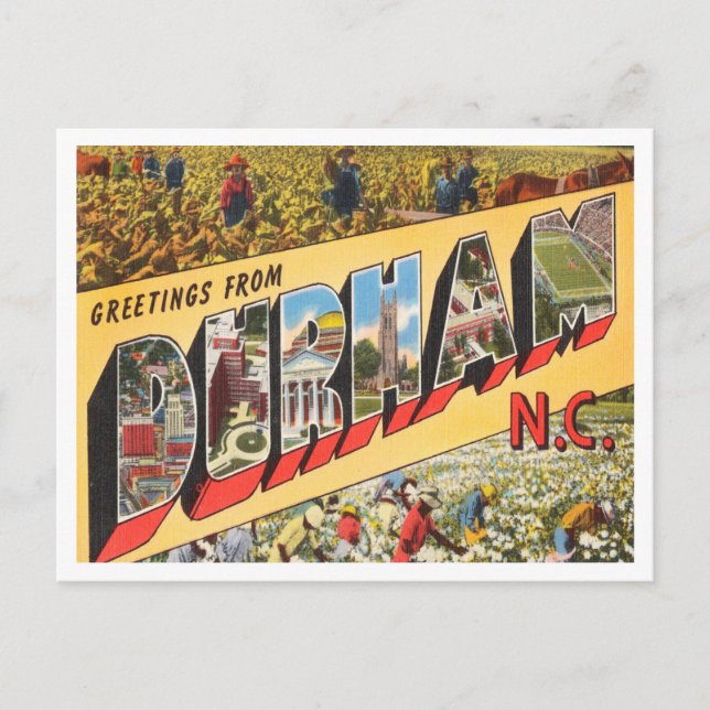 Grüße aus Durham, North Carolina Travel Postkarte (Vorderseite)