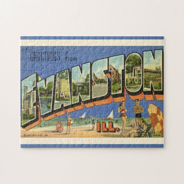 Grüße aus Evanston ILL 11x14 (Horizontal)