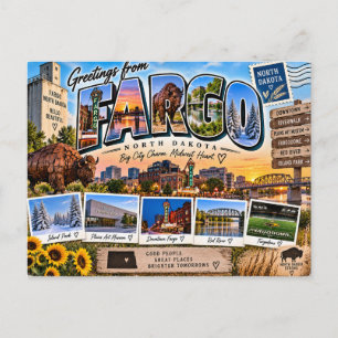 Grüße aus Fargo North Dakota Postkarte