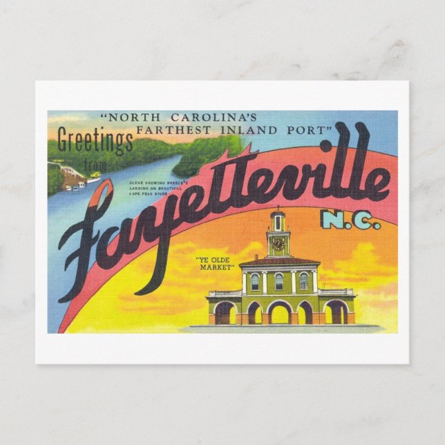 Grüße aus Fayetteville, North Carolina Postkarte (Vorderseite)