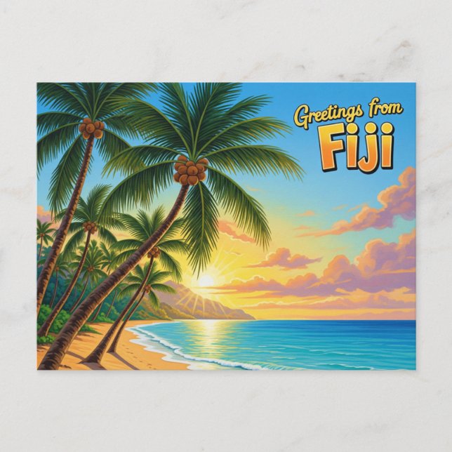 Grüße aus Fidschi Postkarte (Vorderseite)