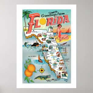 Grüße aus Florida 20x28 Druck Poster