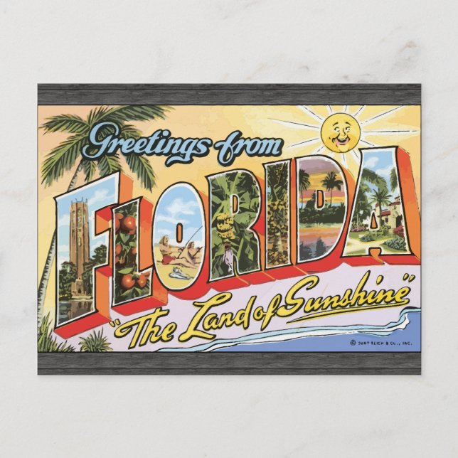 Grüße aus Florida "Das Land der Sonne", Vin Postkarte (Vorderseite)