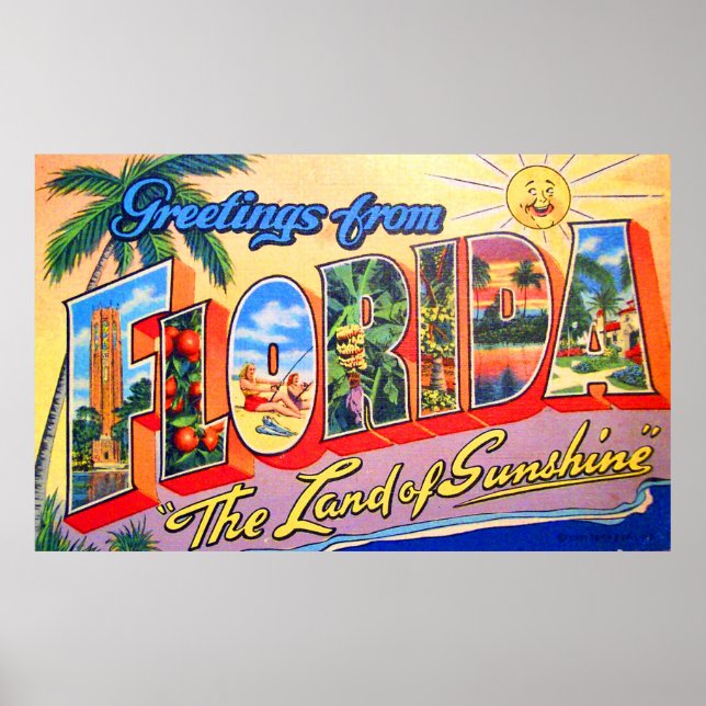 Grüße aus Florida, dem Land der Sonne Poster (Vorne)